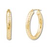 Thumbnail Image 1 of Textured Hoop Earrings 10K Yellow Gold 30mm