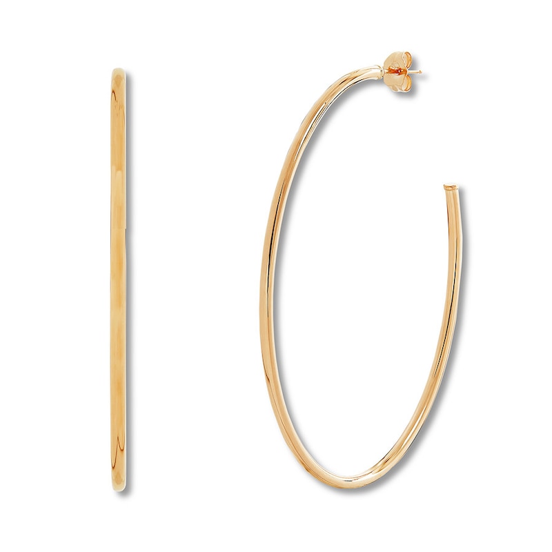Open Hoop Earrings 10K Yellow Gold 60mm
