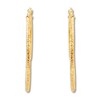 Thumbnail Image 3 of Textured Double Hoop Earrings 14K Yellow Gold