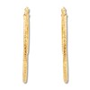 Thumbnail Image 2 of Textured Double Hoop Earrings 14K Yellow Gold