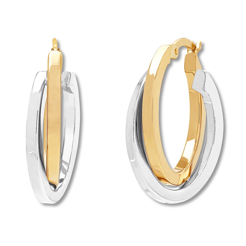 GUCCI' letter hoop earrings in gold-toned