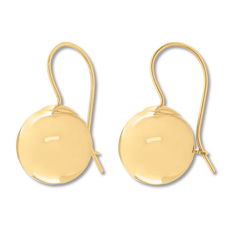 Main Image 2 of Polished Sphere Earrings 14K Yellow Gold