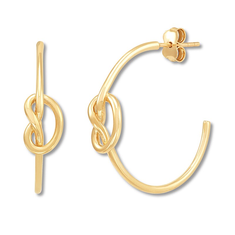 Knot Hoop Earrings 10K Yellow Gold