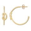 Knot Hoop Earrings 10K Yellow Gold
