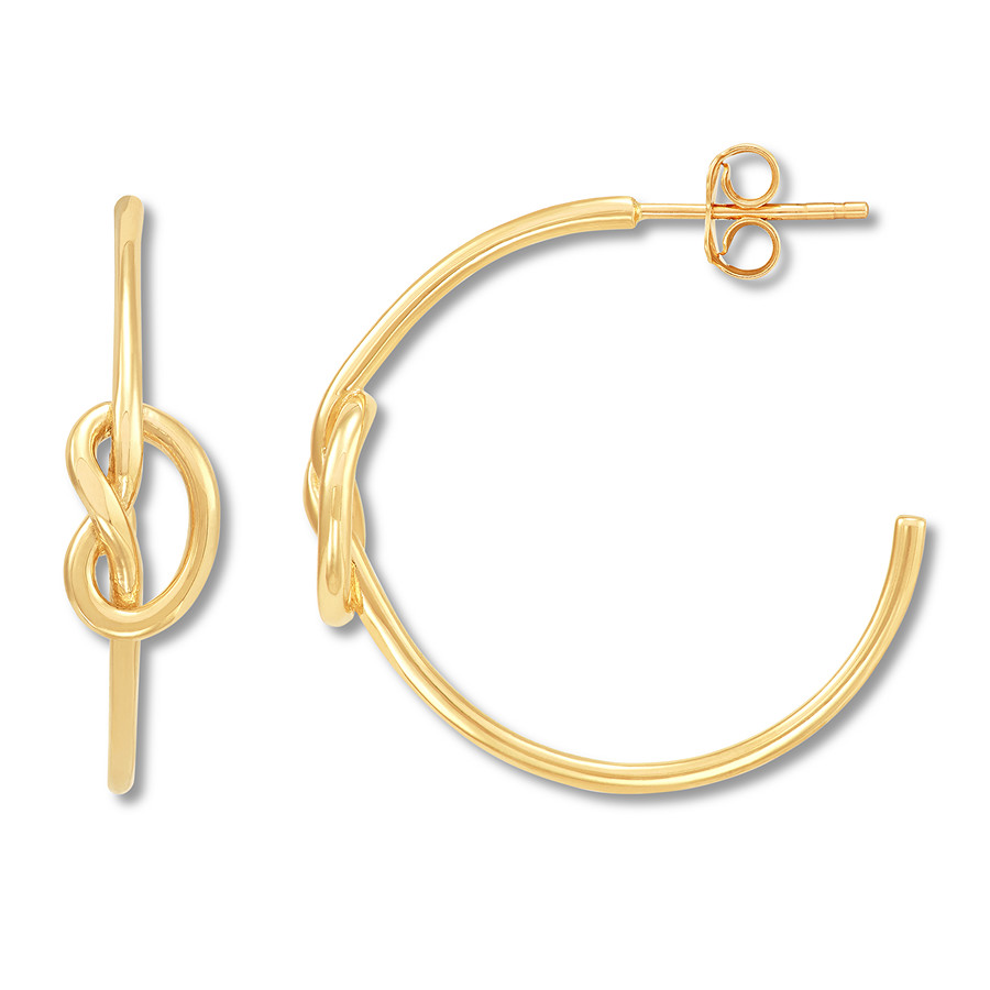 Knot Hoop Earrings 10K Yellow Gold