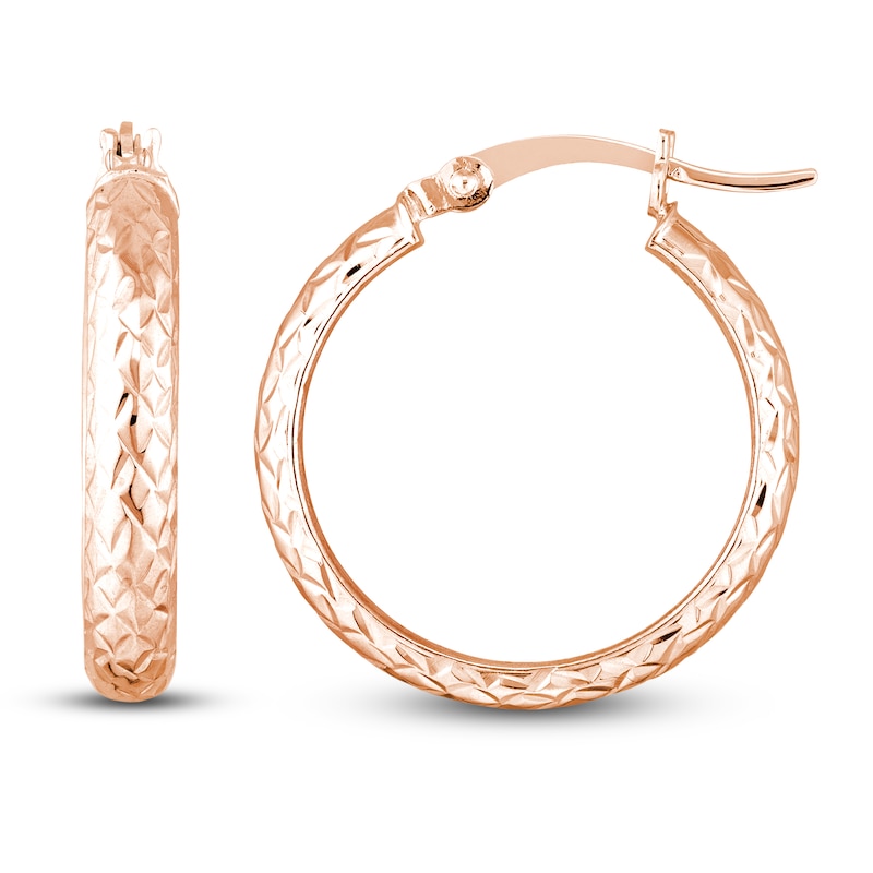 Hoop Earrings 14K Rose Gold 20mm