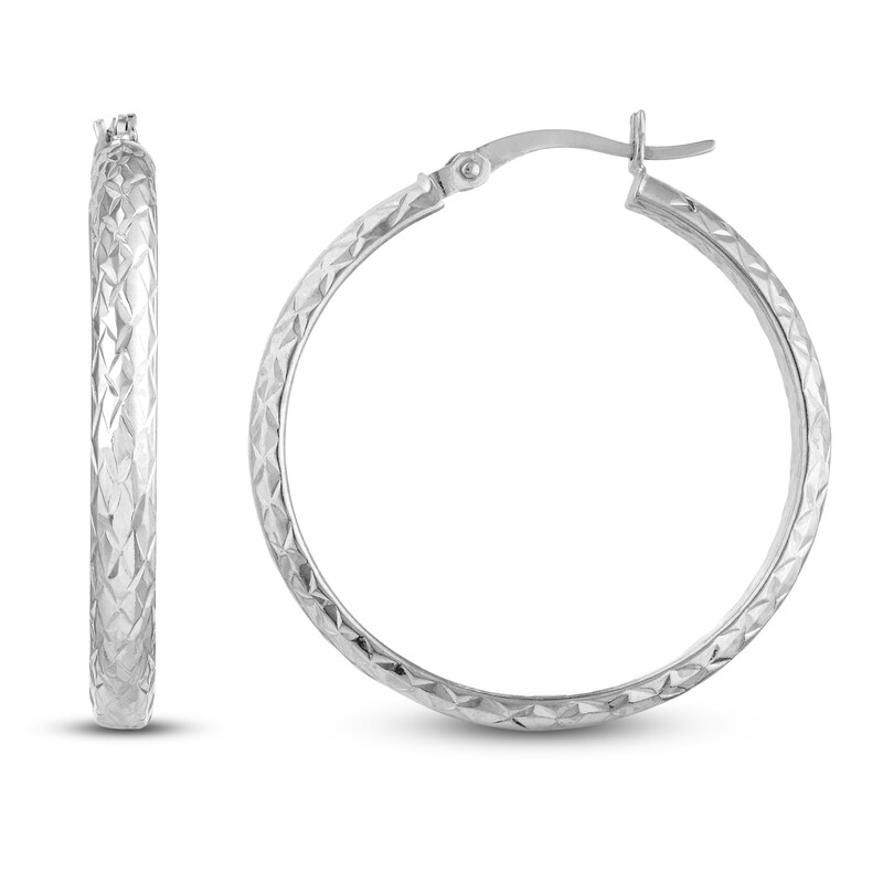 Main Image 1 of Hoop Earrings 14K White Gold 30mm