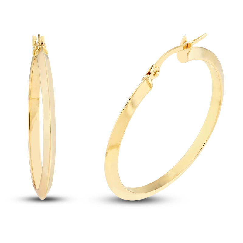 Hoop Earrings 14K Yellow Gold 30mm