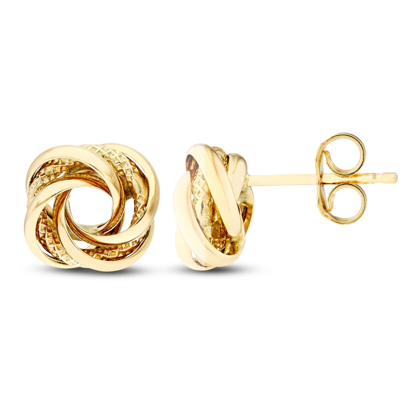 Main Image 1 of Love Knot Earrings 14K Yellow Gold