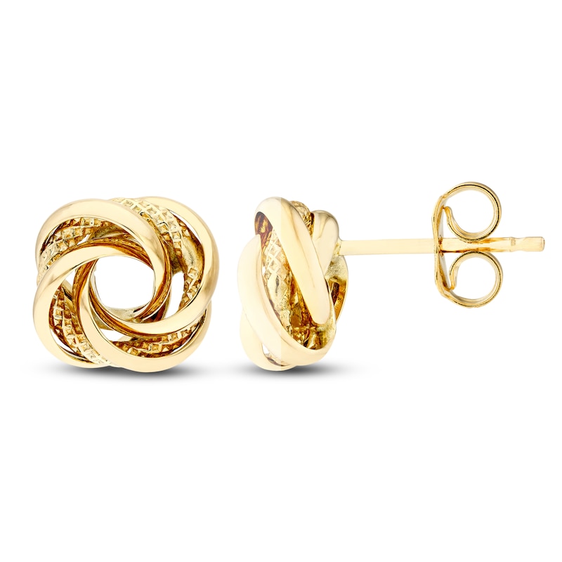 Love Knot Earrings 14K Yellow Gold