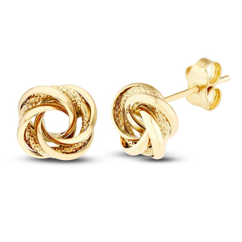 Love Knot Earrings 14K Yellow Gold