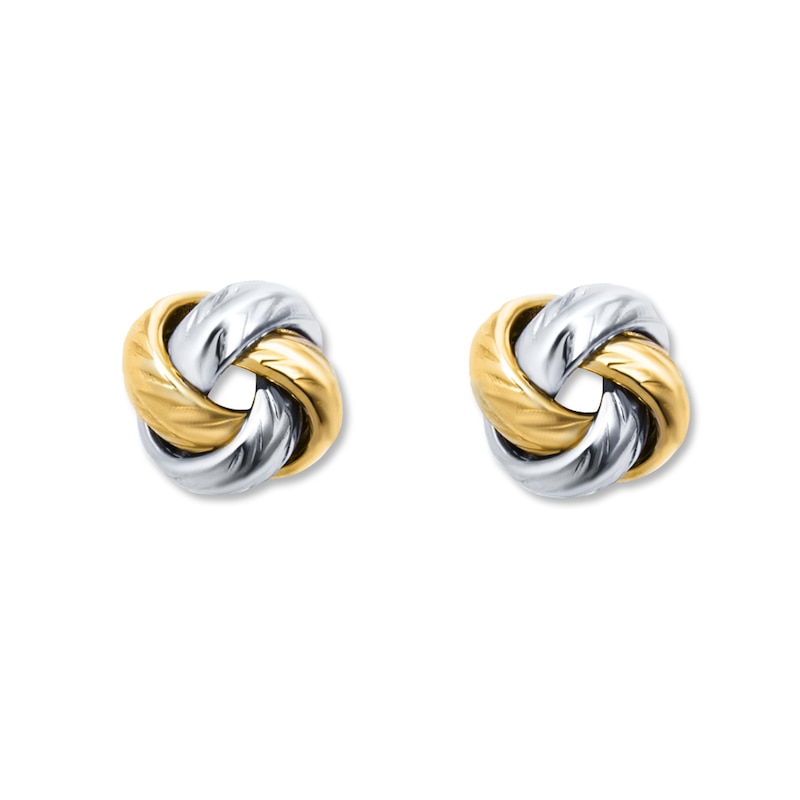 Main Image 1 of Love Knot Earrings 14K Two-Tone Gold