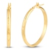 Thumbnail Image 1 of Etched Hoop Earrings 14K Yellow Gold 35mm