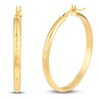 Thumbnail Image 2 of Etched Hoop Earrings 14K Yellow Gold 35mm