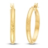 Thumbnail Image 1 of Etched Hoop Earrings 14K Yellow Gold 25mm