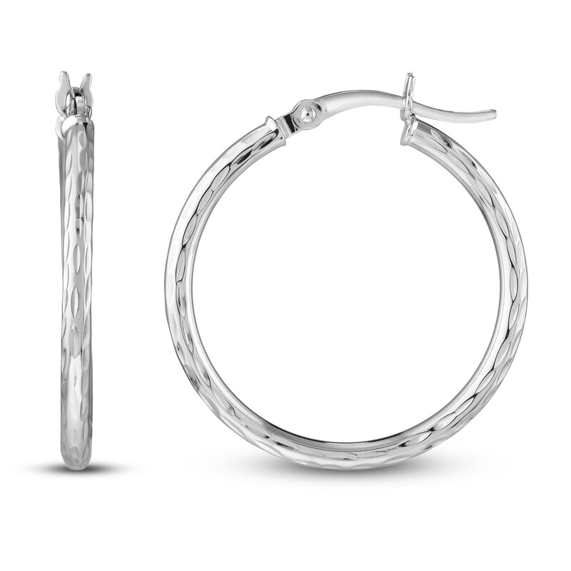 Main Image 1 of Hoop Earrings 14K White Gold 25mm