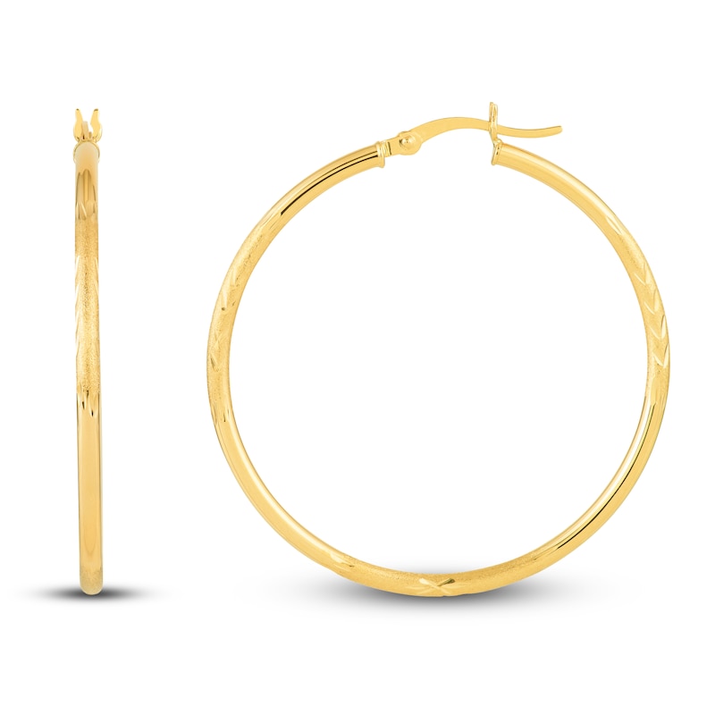 Hoop Earrings 14K Yellow Gold 40mm