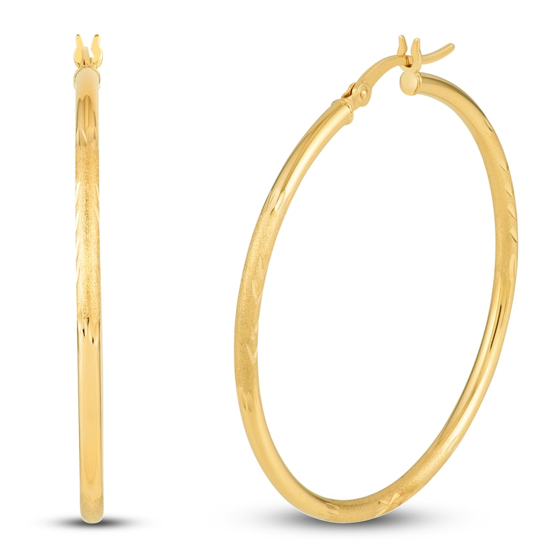 Hoop Earrings 14K Yellow Gold 40mm