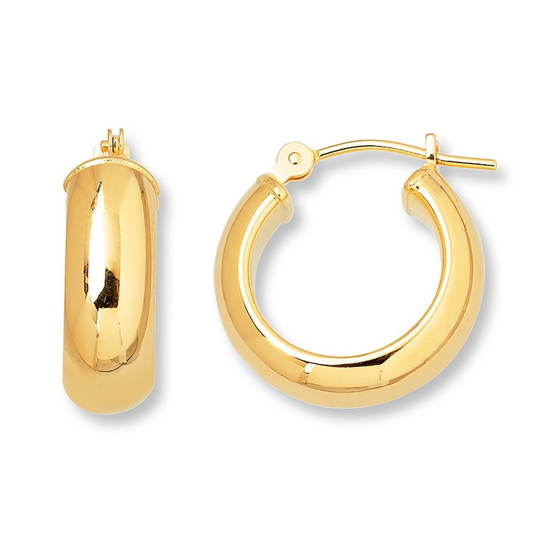 Hoop Earrings 14K Yellow Gold 15mm