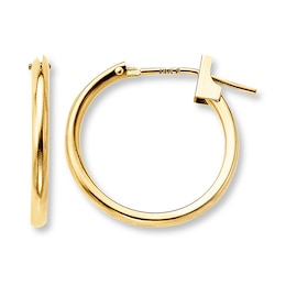 Hoop Earrings 14K Yellow Gold 15mm