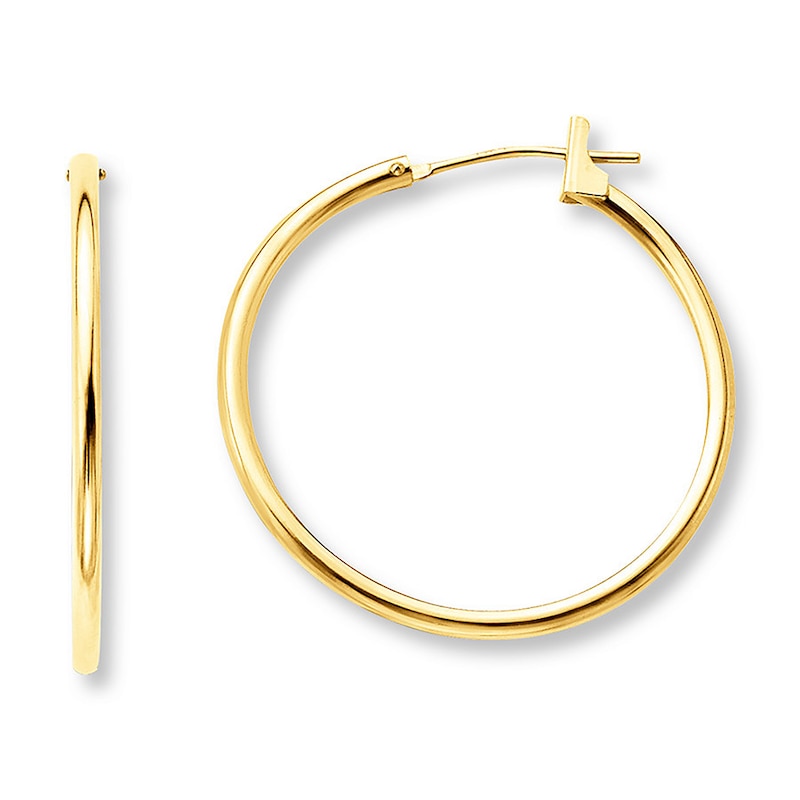 Hoop Earrings 14K Yellow Gold 25mm