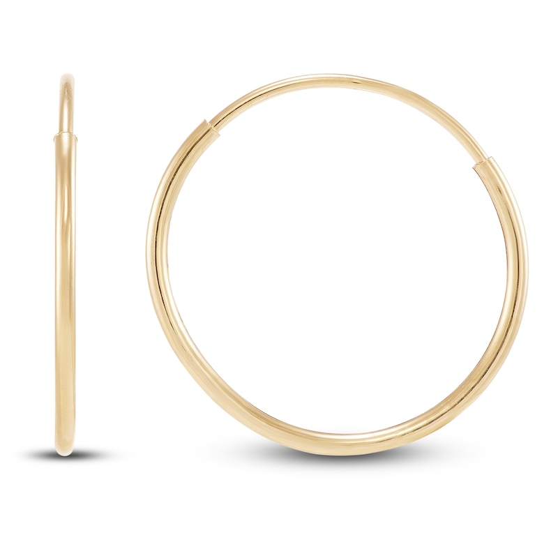 Endless Hoop Earrings 14K Yellow Gold 12mm