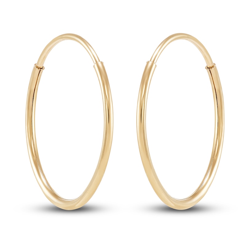 Endless Hoop Earrings 14K Yellow Gold 12mm