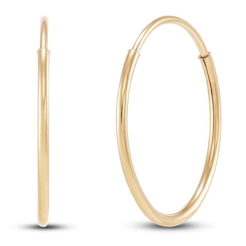 Endless Hoop Earrings 14K Yellow Gold 12mm