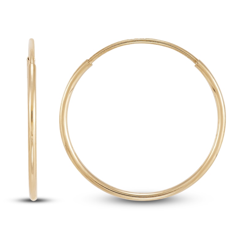Main Image 1 of Endless Hoop Earrings 14K Yellow Gold 14mm