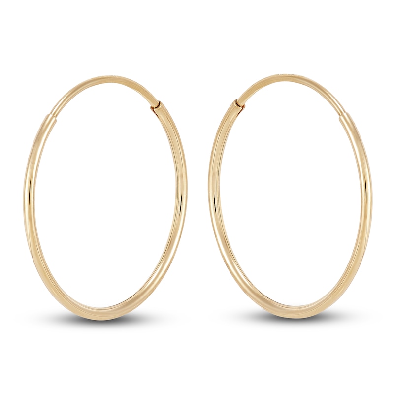 Endless Hoop Earrings 14K Yellow Gold 14mm