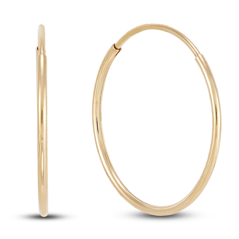 Endless Hoop Earrings 14K Yellow Gold 14mm