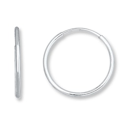 Endless Hoop Earrings 14K White Gold 12mm