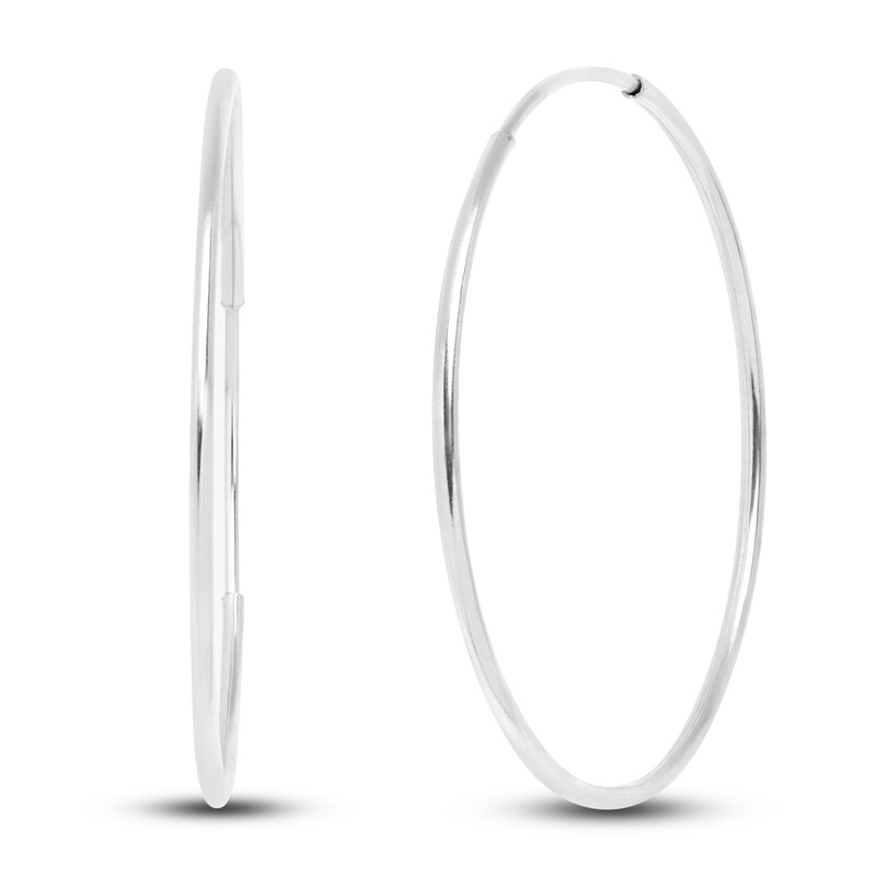 Main Image 1 of Endless Hoop Earrings 14K White Gold 16mm