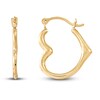 Thumbnail Image 1 of Young Teen Heart Hoop Earrings 14K Yellow Gold