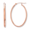 Thumbnail Image 0 of Oval Hoop Earrings 14K Rose Gold 32mm