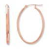 Thumbnail Image 1 of Oval Hoop Earrings 14K Rose Gold 32mm