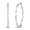 Thumbnail Image 2 of Twisted Hoop Earrings 14K White Gold 30mm
