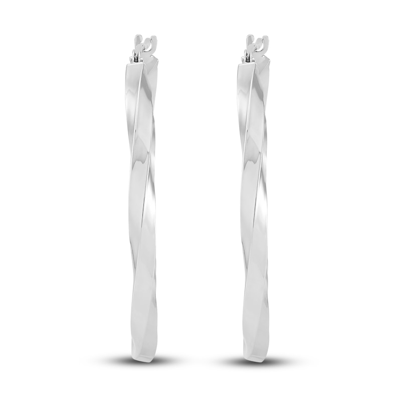 Main Image 3 of Twisted Hoop Earrings 14K White Gold 30mm