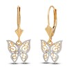 Thumbnail Image 2 of Butterfly Dangle Earrings 14K Yellow Gold