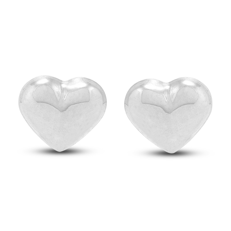 Children's Heart Earrings 14K White Gold
