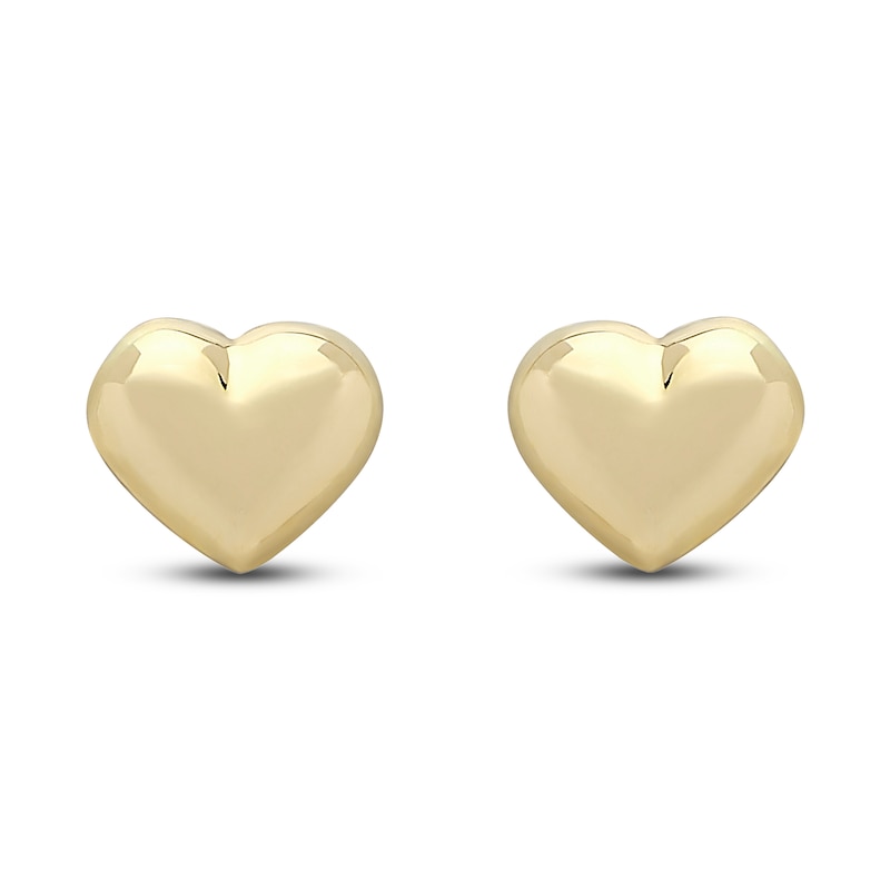 Main Image 1 of Heart Earrings 14K Yellow Gold