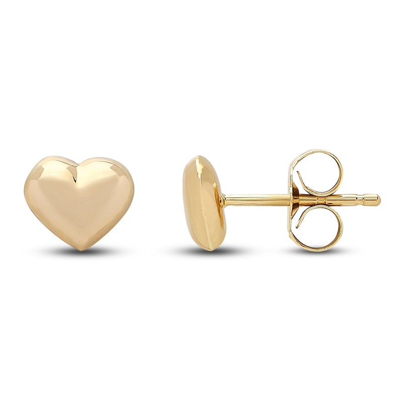 Main Image 3 of Heart Earrings 14K Yellow Gold
