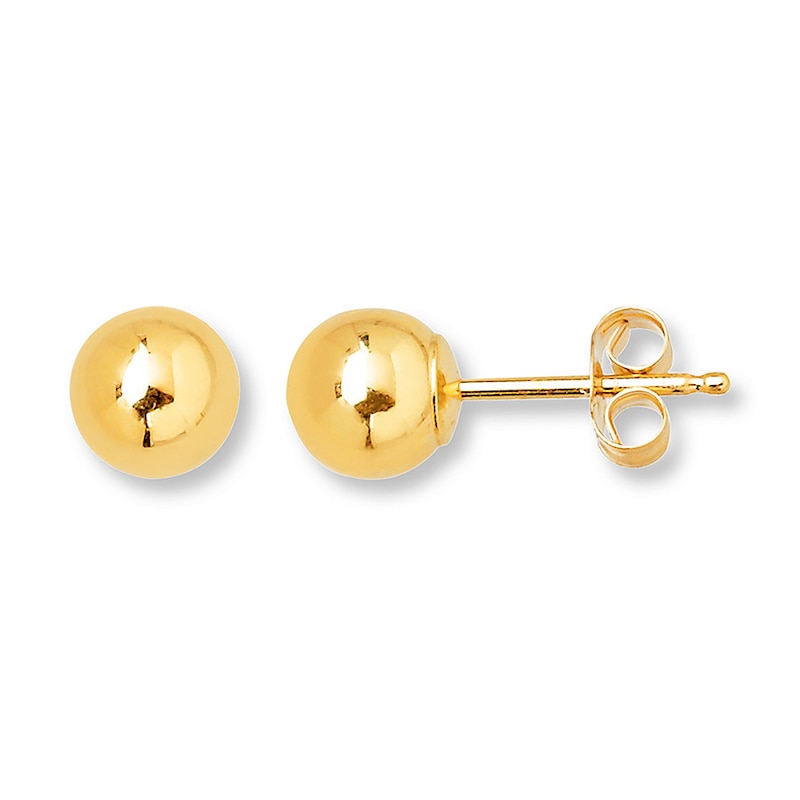 Ball Stud Earrings 5mm 14K Yellow Gold