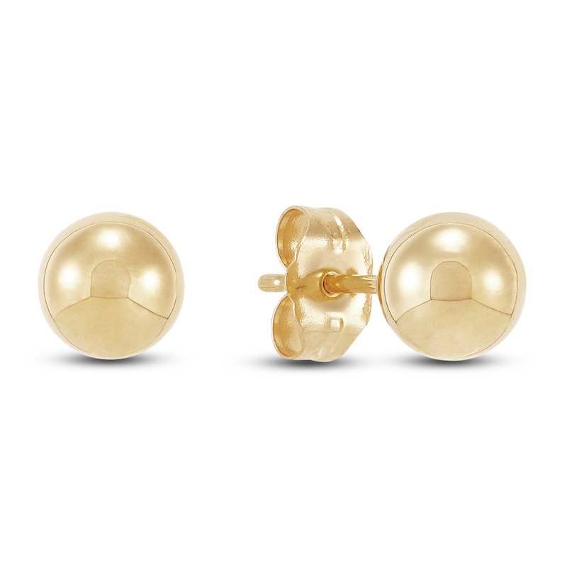 Ball Stud Earrings 6mm 14K Yellow Gold