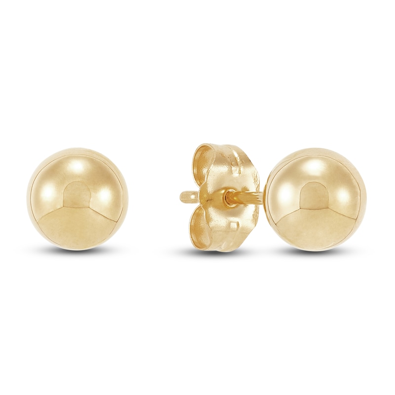 Main Image 2 of Ball Stud Earrings 6mm 14K Yellow Gold
