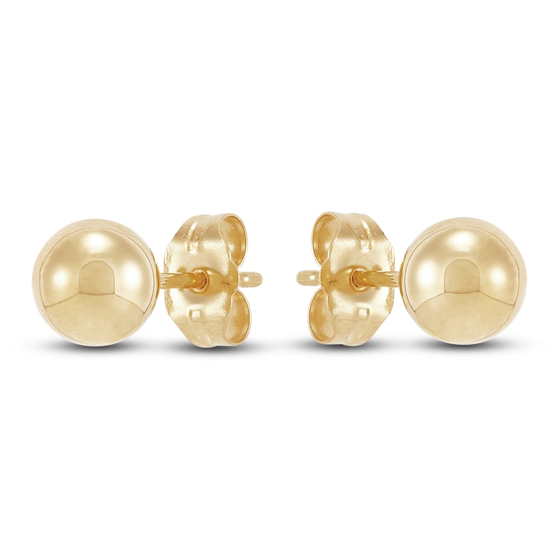 Main Image 3 of Ball Stud Earrings 6mm 14K Yellow Gold