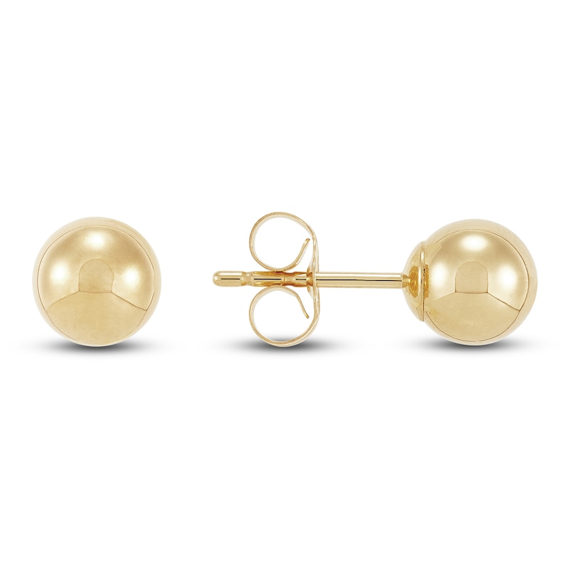 Main Image 4 of Ball Stud Earrings 6mm 14K Yellow Gold