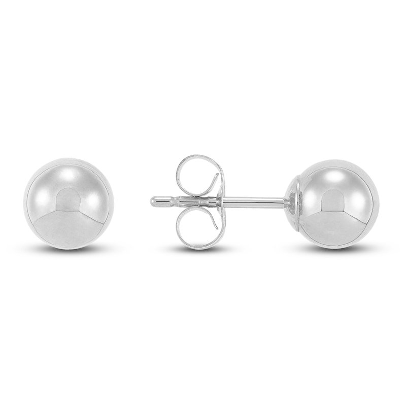 Main Image 4 of Ball Stud Earrings 6mm 14K White Gold