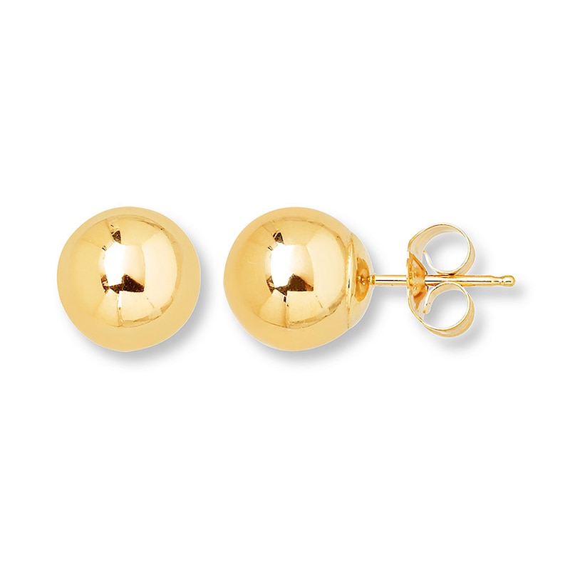  14K Yellow Gold Polished Ball Stud Earrings 3MM - 8MM