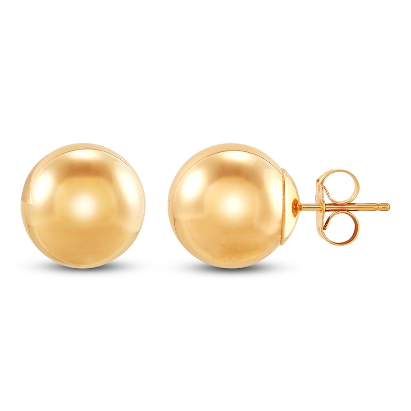 Ball Stud Earrings 10mm 14K Yellow Gold